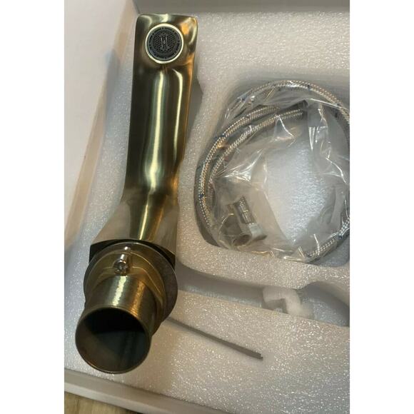 BEELEE Faucet Bathroom Sink Lavatory Vessel with Single Handle Gold Solid Brass - Picture 10 of 13